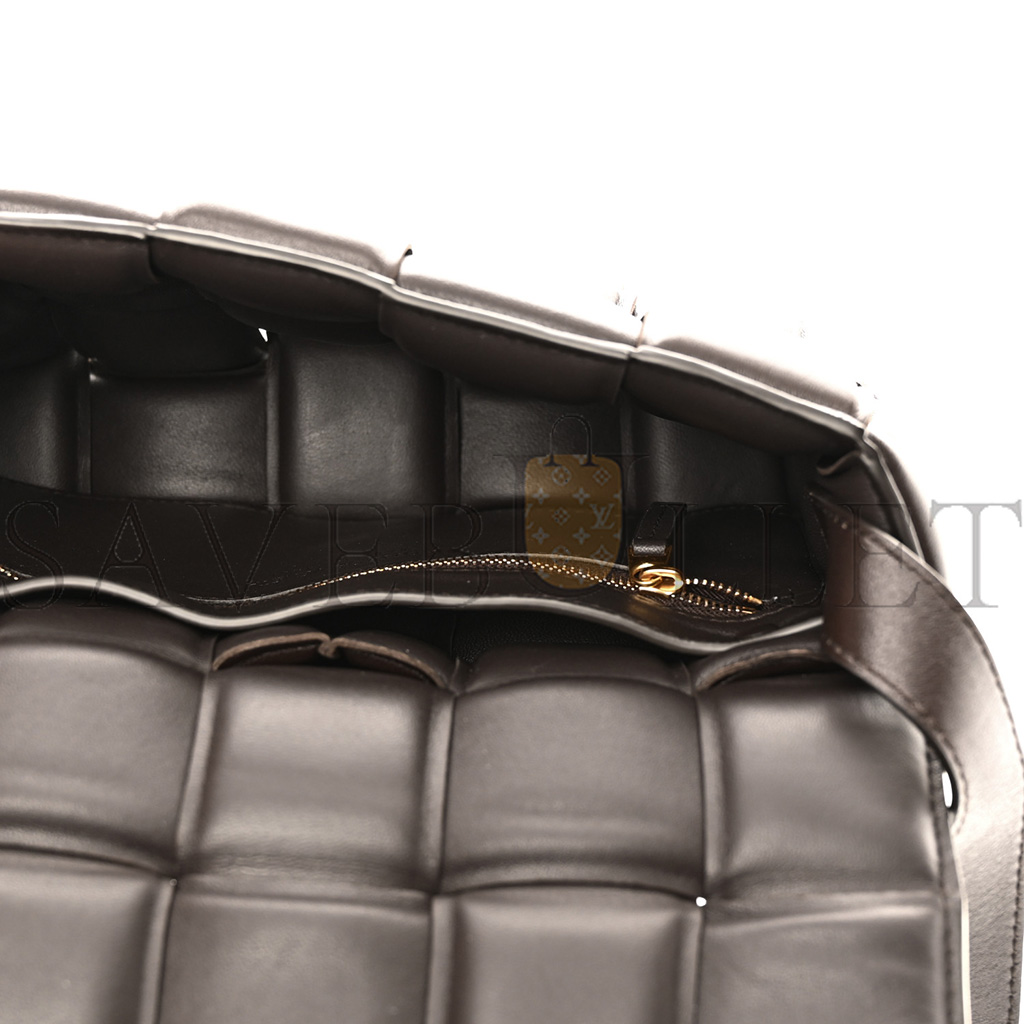 bo*te*ga Ve*ne*ta nappa maxi intrecciato padded cassette crossbody bag fondente (26*18*8cm)