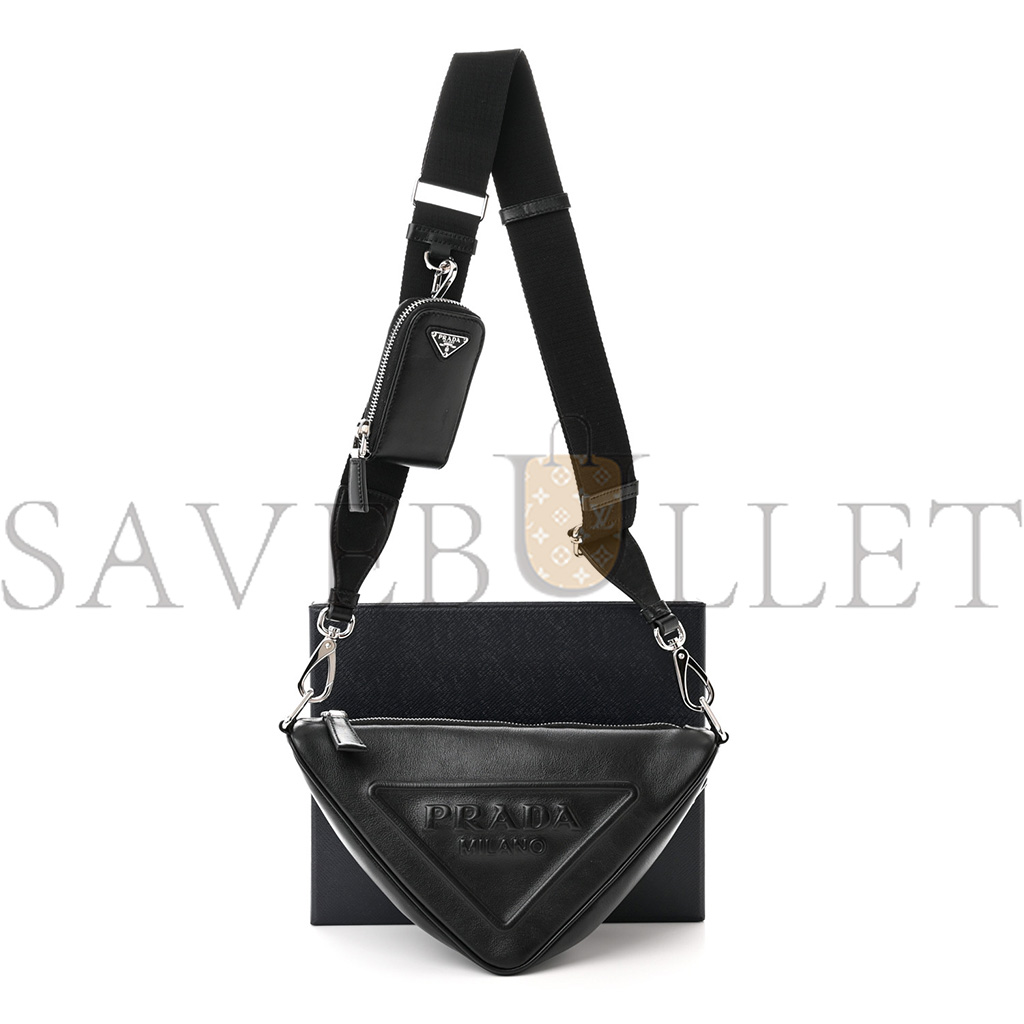 Pra*a grace lux triangle shoulder bag black (25*15*11cm)