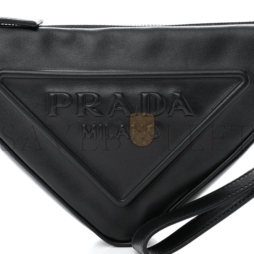 Pra*a grace lux triangle wristlet pouch black (27*15*6cm)