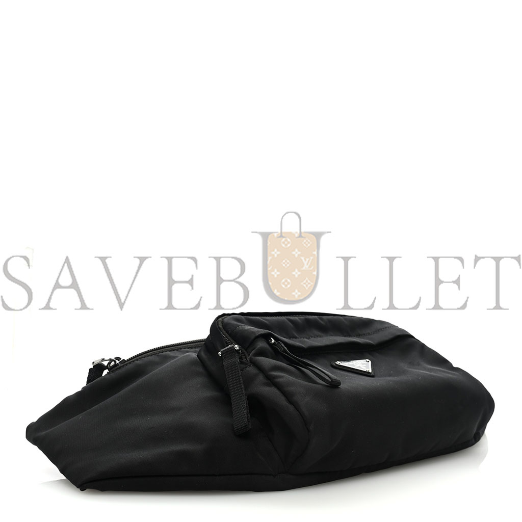Pra*a tessuto nylon montagna belt bag black (33*13*6cm)