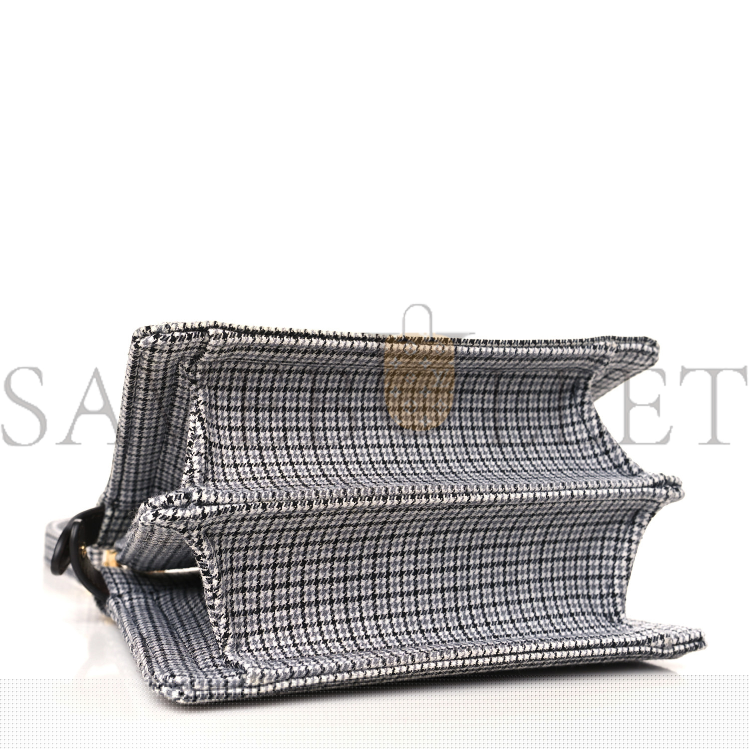 F**di wool fabric jacquard cuoio small houndstooth ff 1974 petite peekaboo i see u satchel grigio anthracite (20*15*11cm)