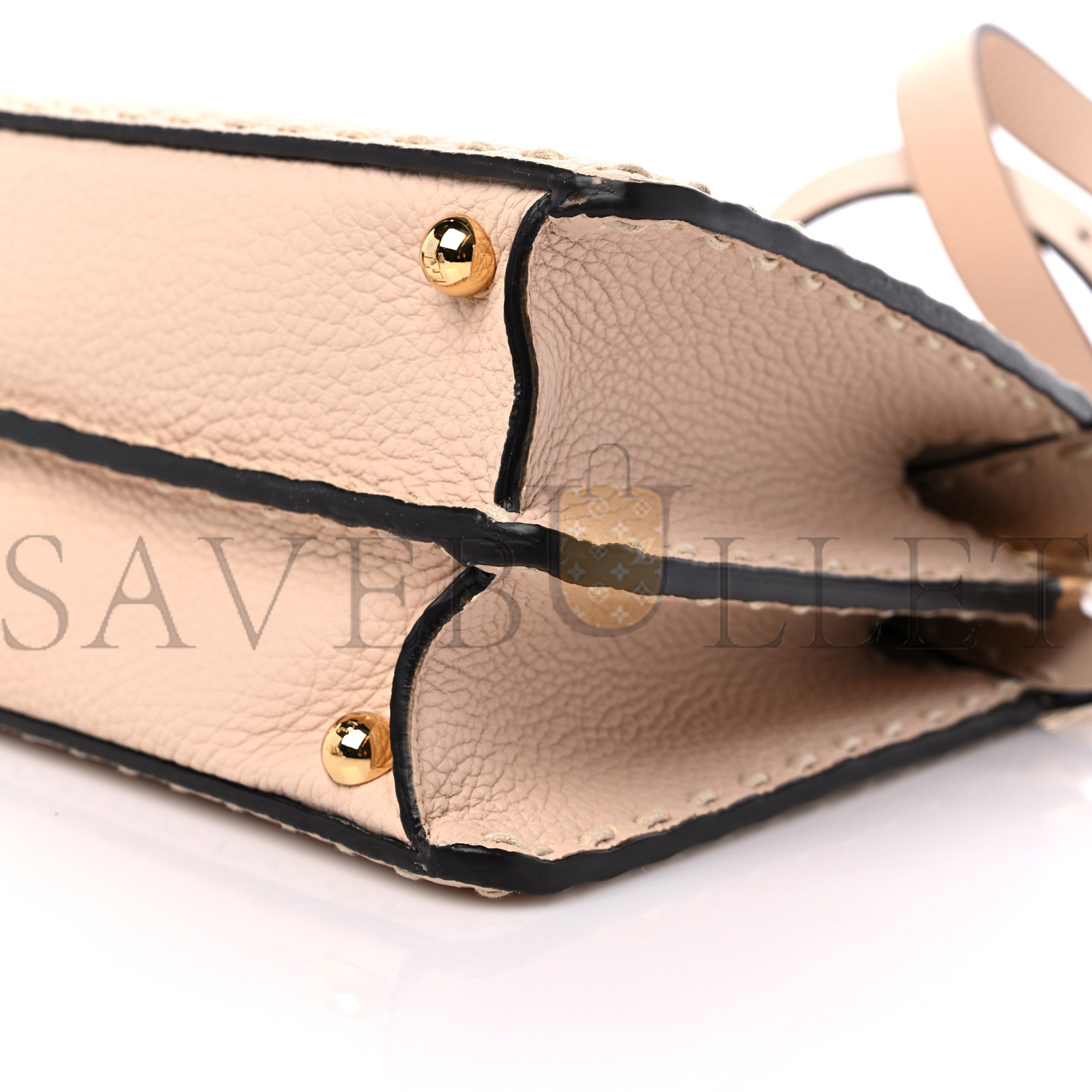 F**di vitello granato camoscio selleria macro stitchings small peekaboo i see u satchel rosa plaster (27*20*11cm)