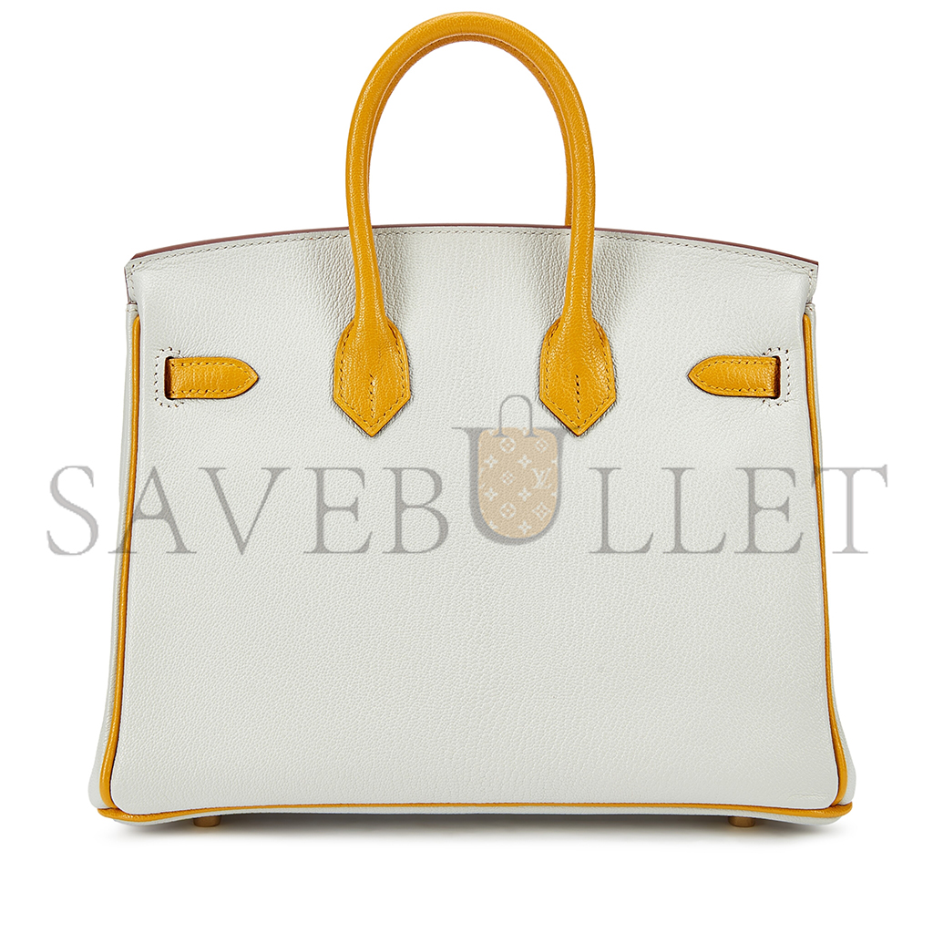 H**mes birkin 25 pearl gray chicken yellow bk251037tgcz (25*20*13cm)