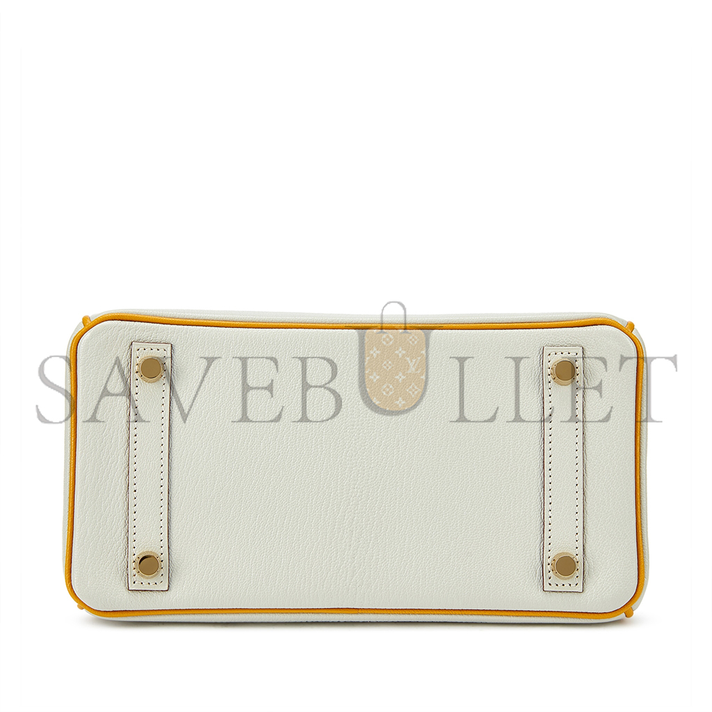 H**mes birkin 25 pearl gray chicken yellow bk251037tgcz (25*20*13cm)