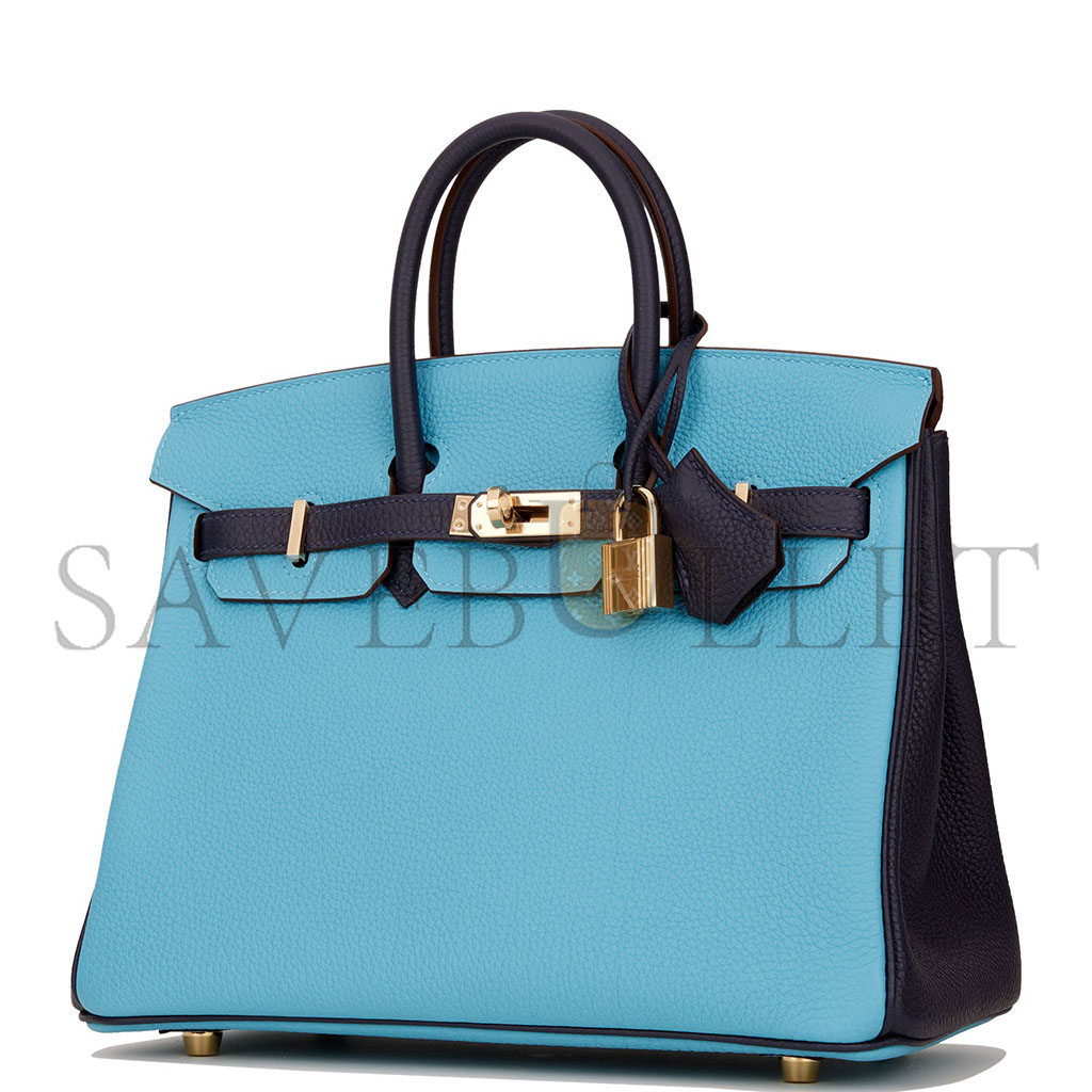 hermÈs master birkin 30 togo leather N0*Hern blue and midnight blue rose gold buckle 2354843790 (30*23*15cm)