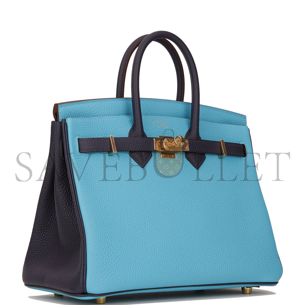 hermÈs master birkin 30 togo leather N0*Hern blue and midnight blue rose gold buckle 2354843790 (30*23*15cm)