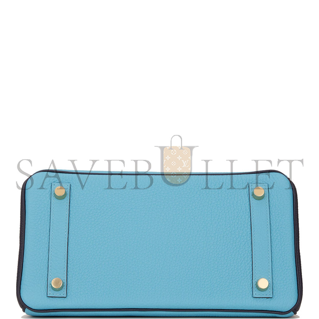 hermÈs master birkin 30 togo leather N0*Hern blue and midnight blue rose gold buckle 2354843790 (30*23*15cm)