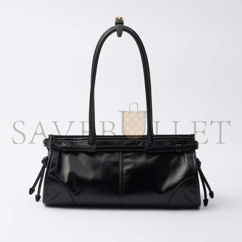 Pra*a bonnie medium leather handbag 1ba426 (32*15.5*12cm)