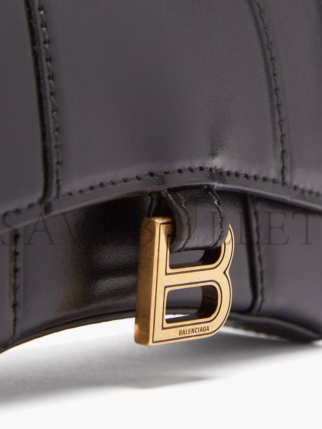 Ba*len*cia*ga black hourglass mini crocodile-effect leather bag matchesfashion us (12*8.5*4.3cm)