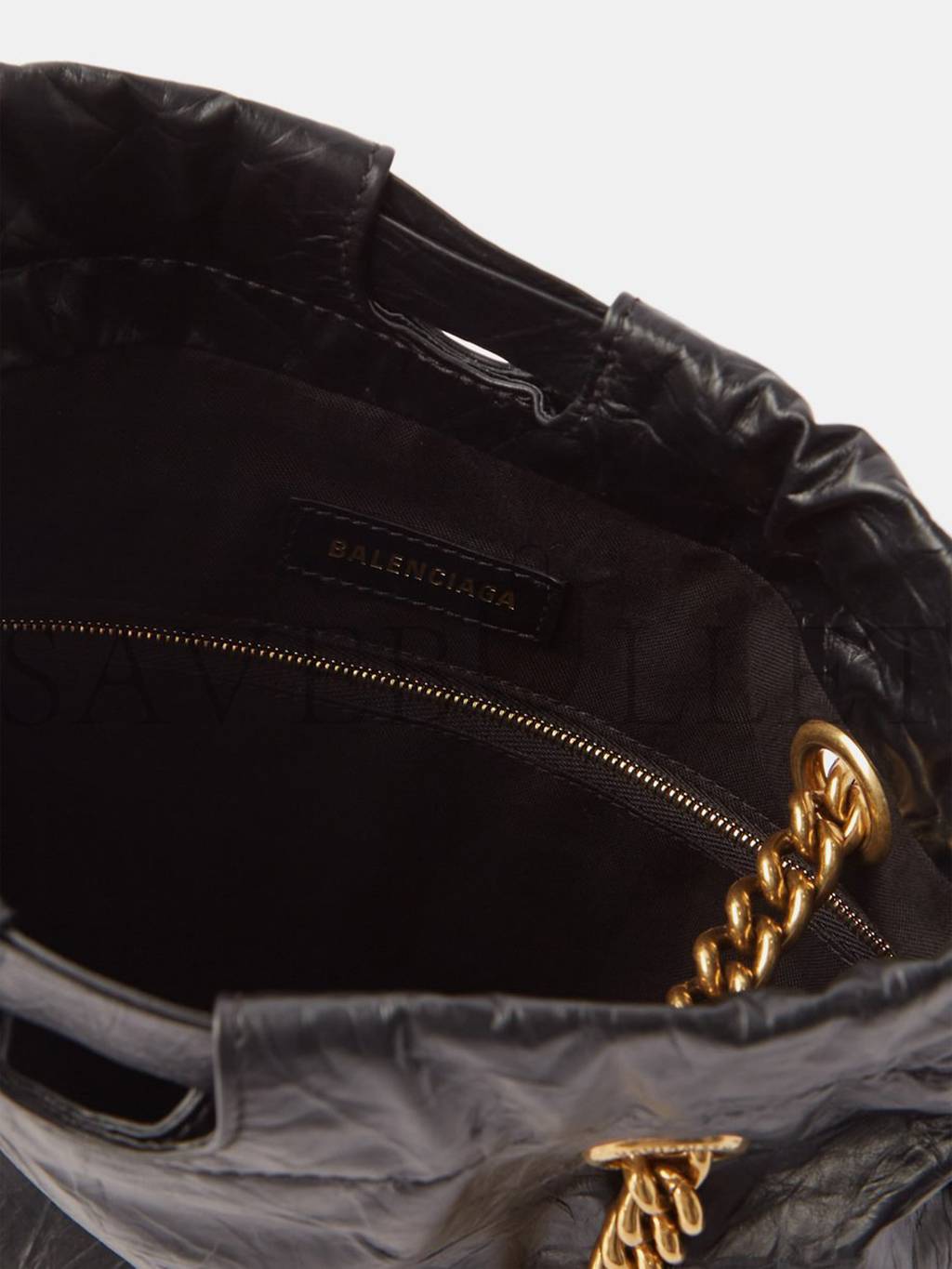 Ba*len*cia*ga black crush creased-leather tote bag matchesfashion us (27.9*25.4*10.1cm)