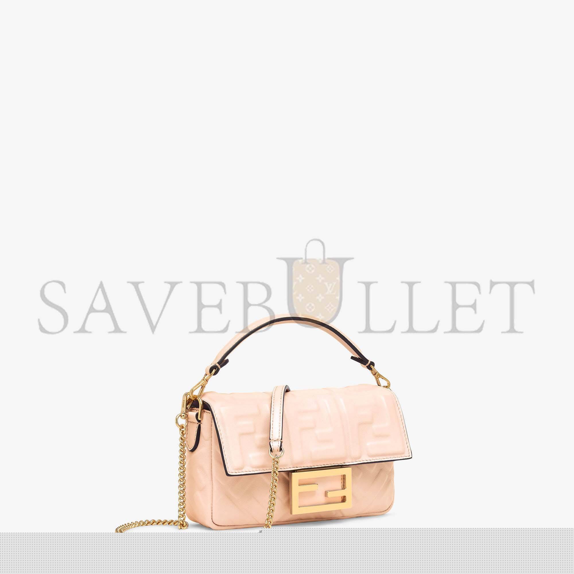 F**di baguette mini - pale pink nappa leather bag 8bs017a72vf171m (19*11.5*4cm)