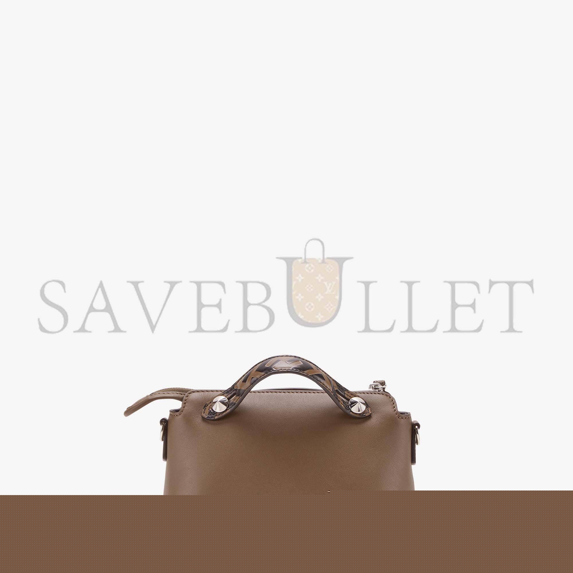F**di by the way mini - small brown leather boston bag 8bl145a6cof0h3c (21*12.5*9.5cm)