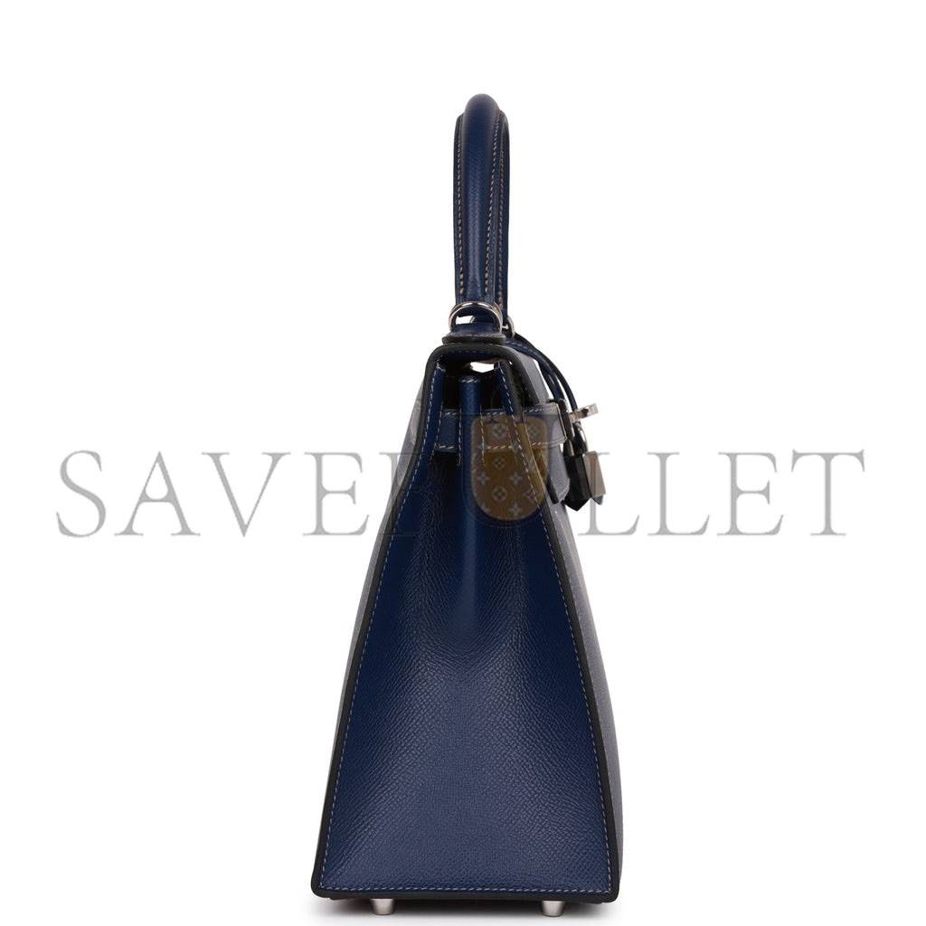 H**mes special order (hss) kelly sellier 28 bleu indigo epsom palladium hardware (28*22*10cm)