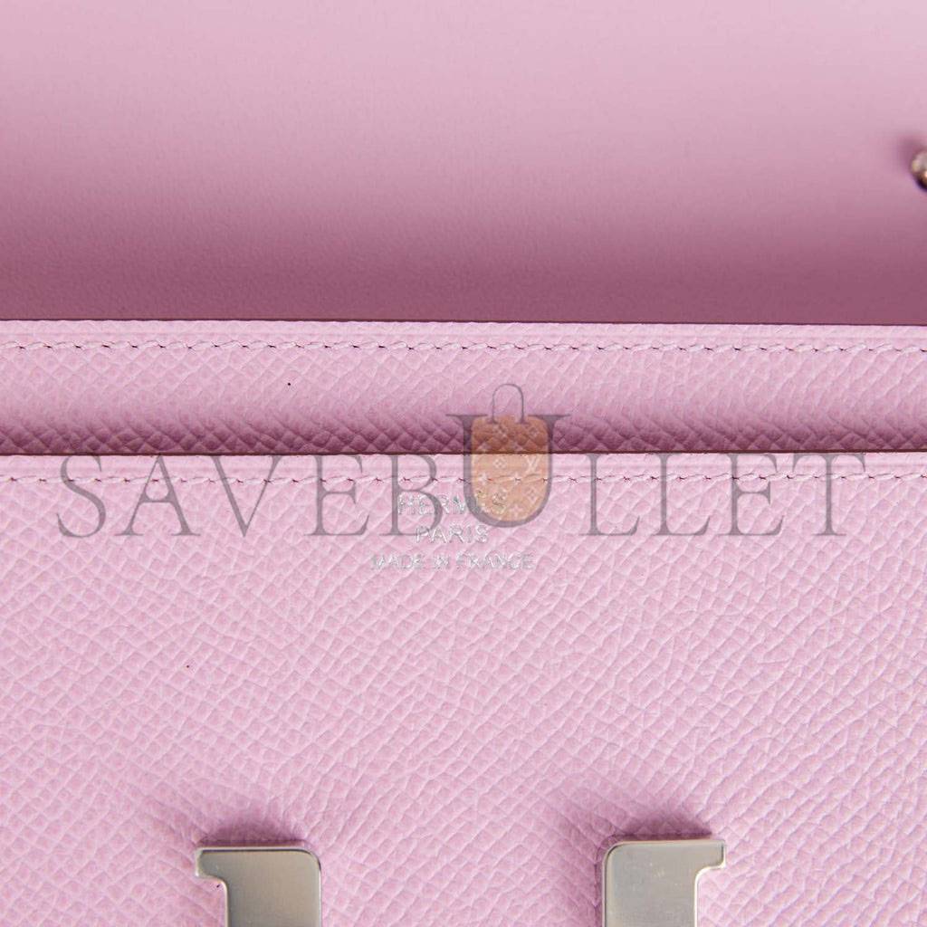 H**mes constance wallet to go mauve sylvestre epsom palladium hardware (22*11cm)