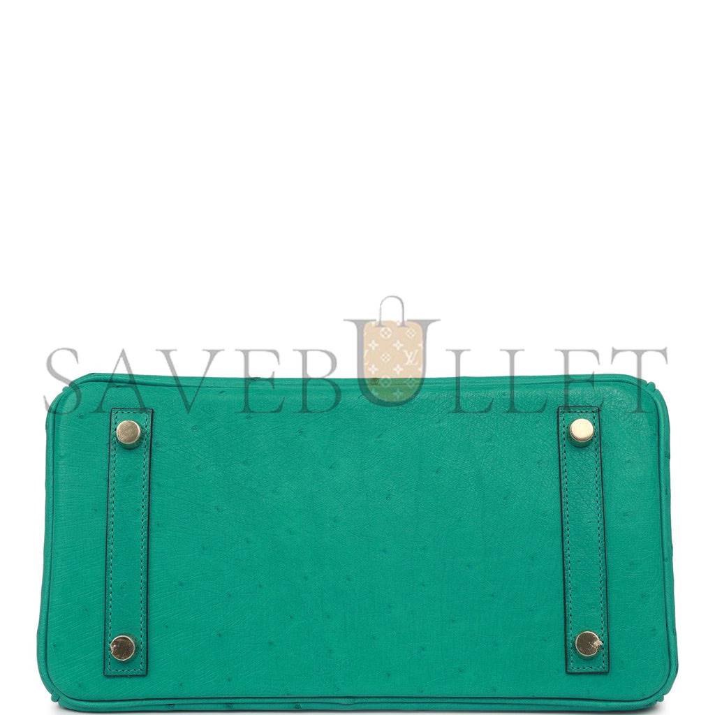 H**mes birkin 25 vert verone ostrich gold hardware handmade (25cm)