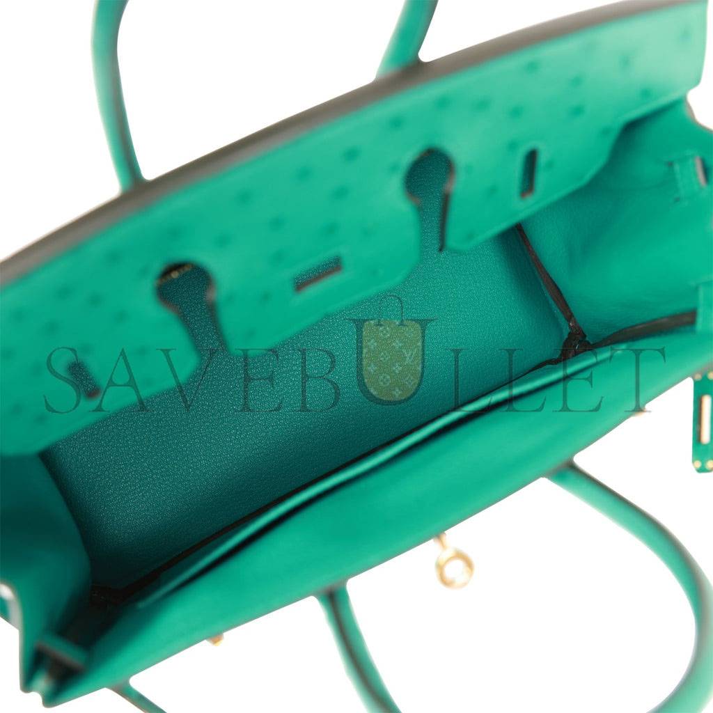 H**mes birkin 25 vert verone ostrich gold hardware handmade (25cm)