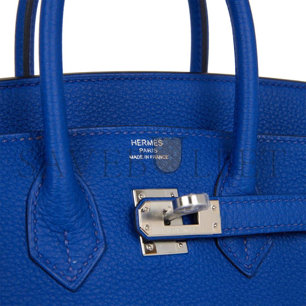H**mes birkin 25 bleu royal verso togo palladium hardware handmade (25cm)