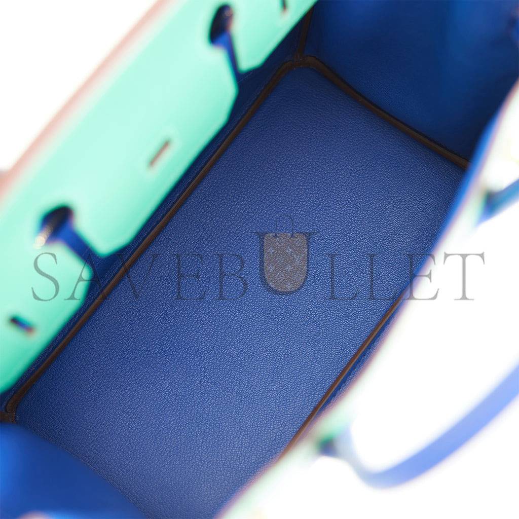 H**mes special order (hss) birkin 30 vert verone and bleu electric epsom brushed gold hardware ( 30cm*22*16cm)