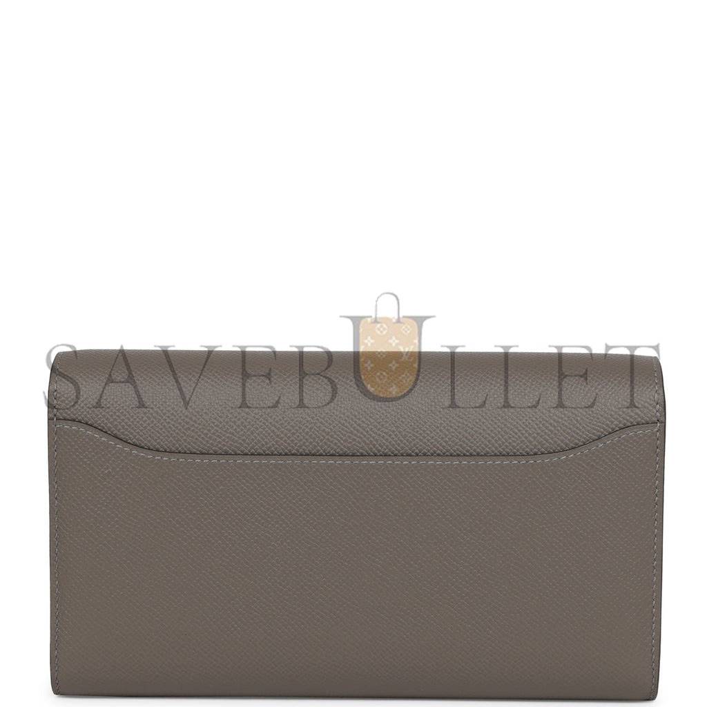 H**mes constance wallet to go gris meyer epsom gold hardware (20.5 x 13 x 2cm)