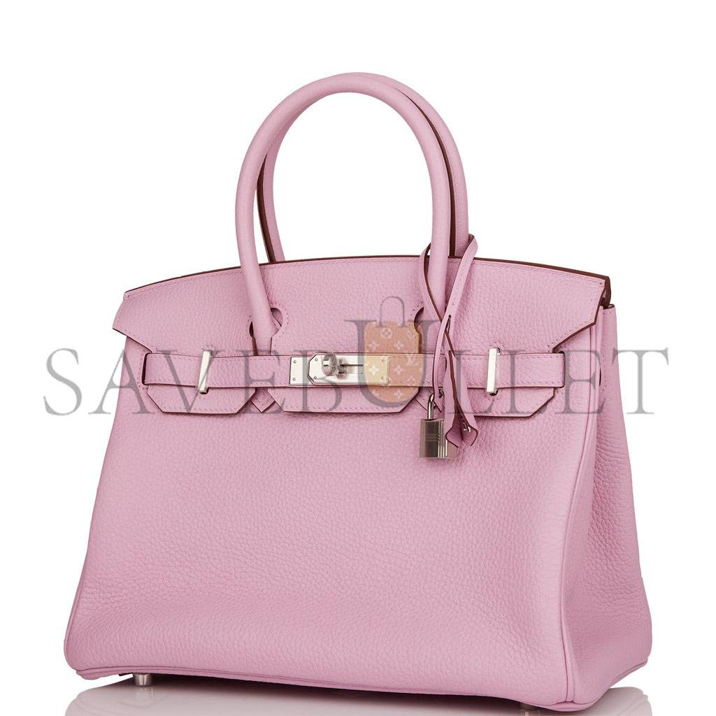 H**mes birkin 30 mauve sylvestre clemence palladium hardware (30cm)