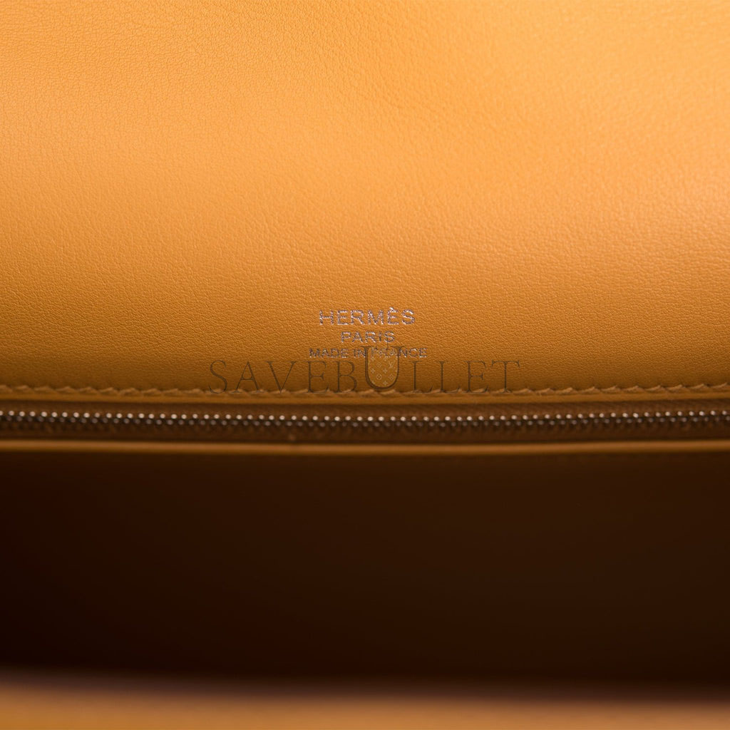 H**mes kelly sellier 28 sesame toile and swift palladium hardware (28*22*10cm)