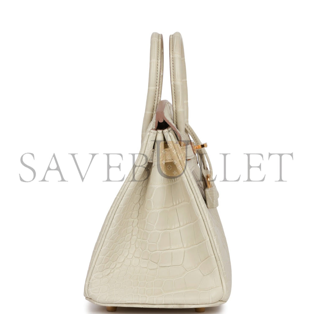 H**mes birkin 25 beton matte alligator gold hardware handmade (25*19*12cm)