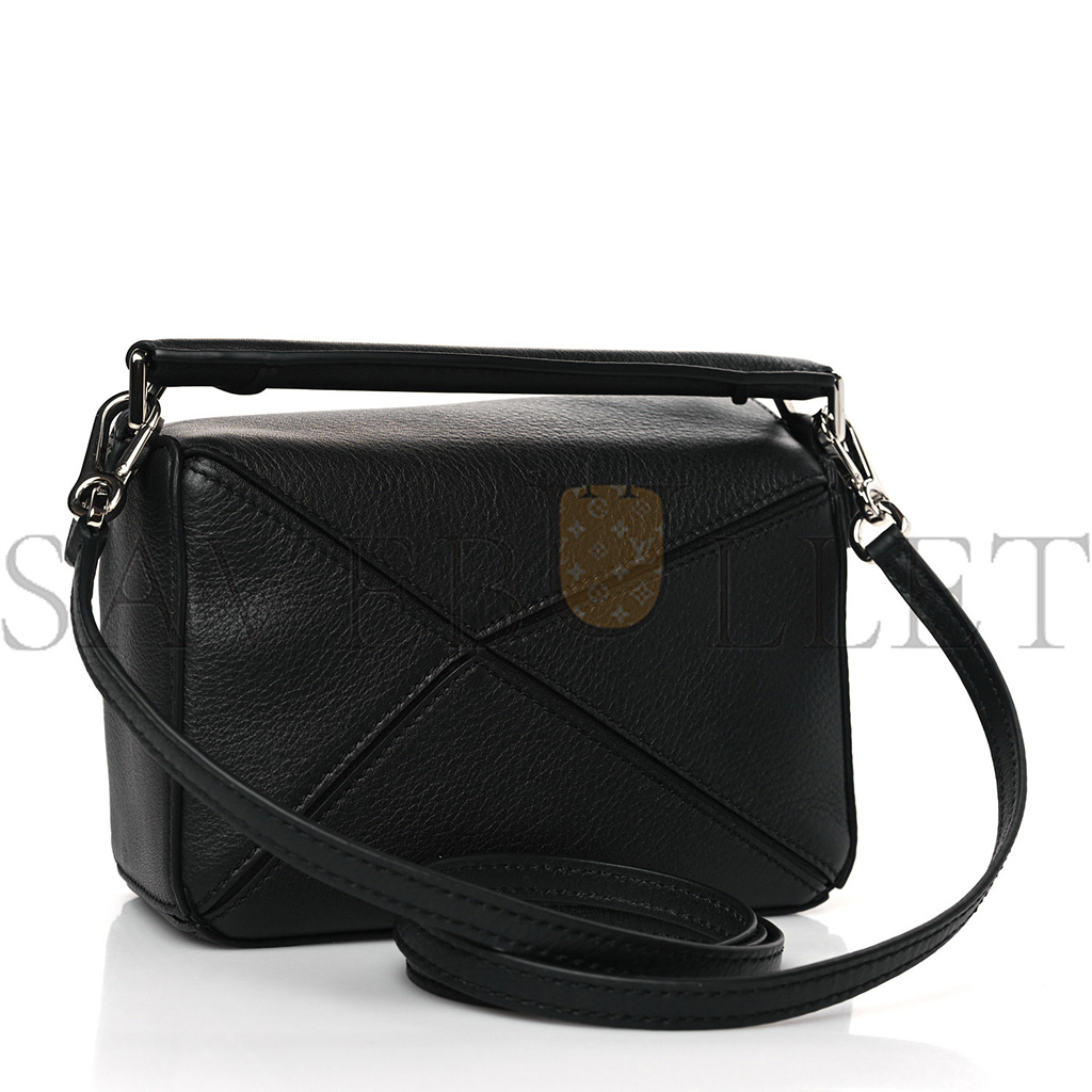 l*ew* calfskin mini puzzle bag black (18*12.5*8cm)
