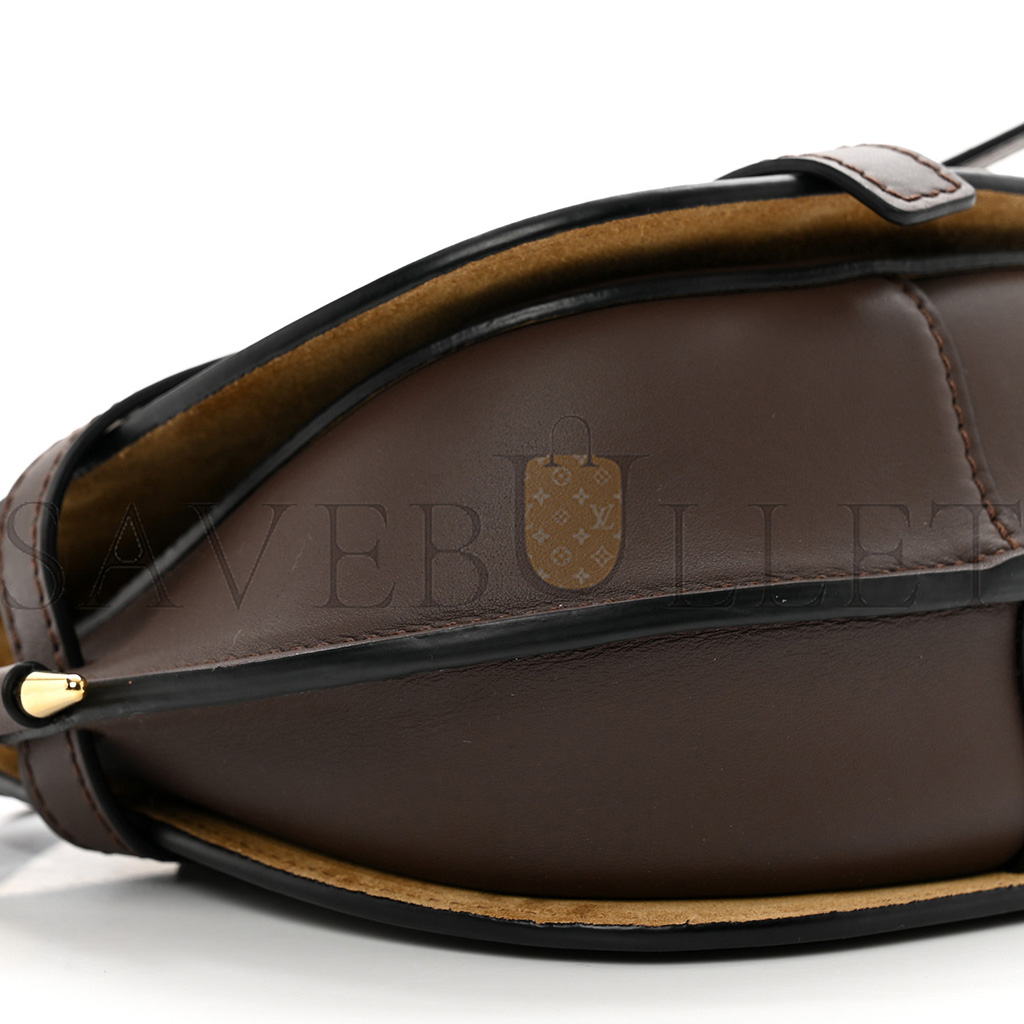 l*ew* calfskin jacquard mini gate dual bag chocolate (20*13*10cm)