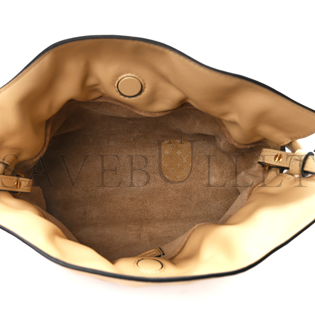 l*ew* calfskin mini flamenco knot clutch dark butter (23*18*7cm)