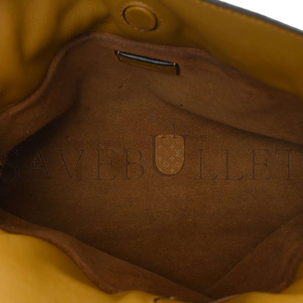 l*ew* calfskin mini flamenco knot clutch ochre (22*19*7cm)