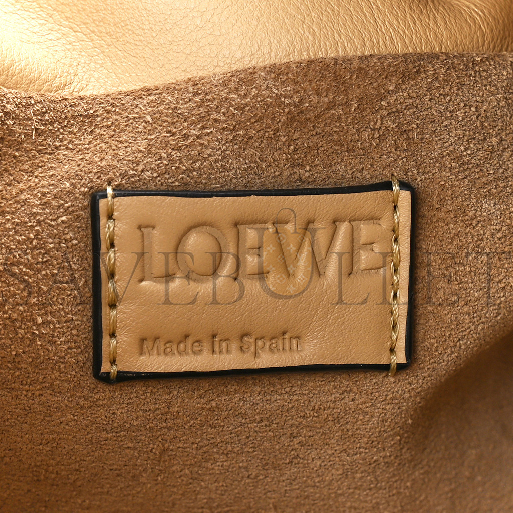 l*ew* calfskin mini flamenco knot clutch dark butter (23*18*7cm)