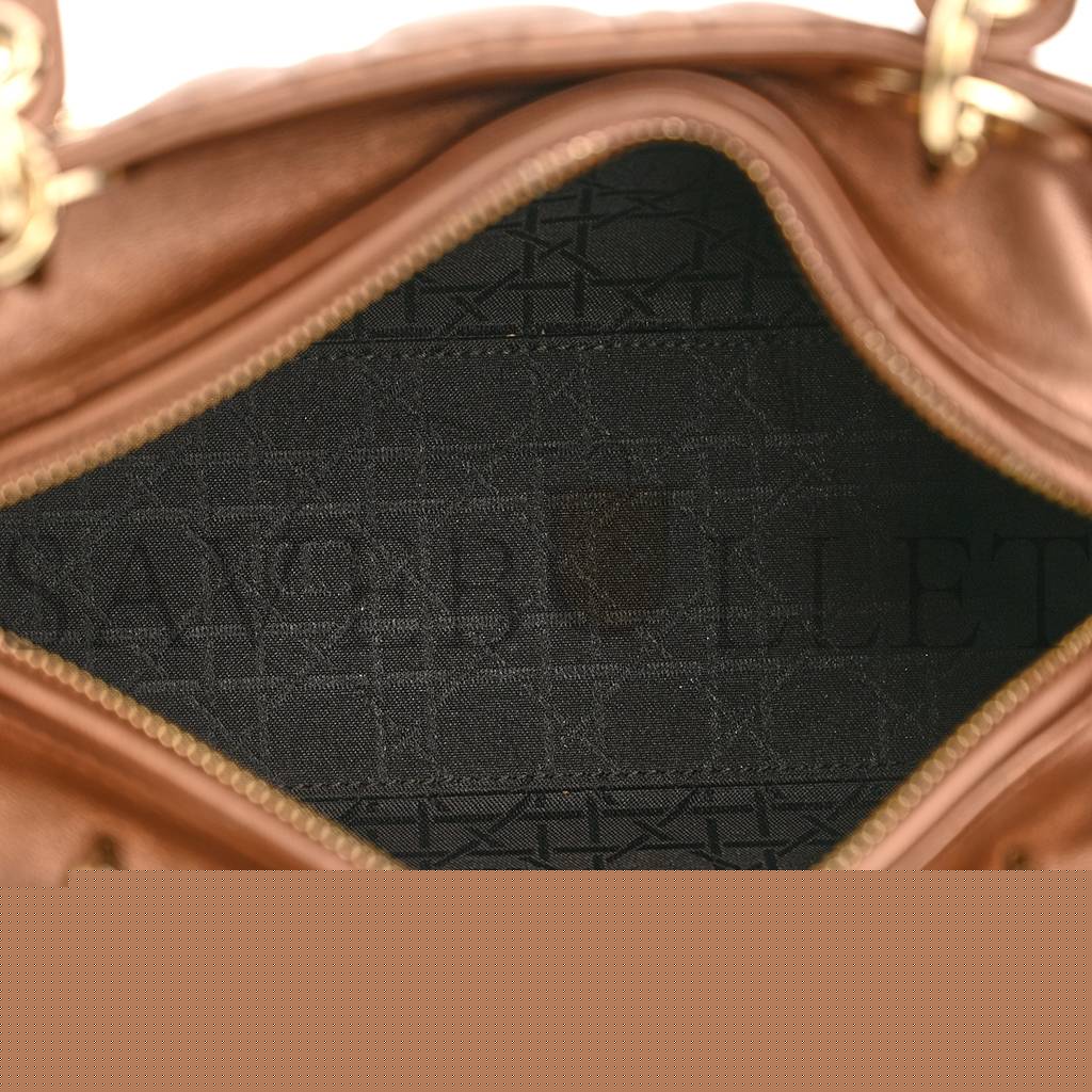 D*or metallic lambskin cannage medium lady D*or bronze (24*20*11.4cm)