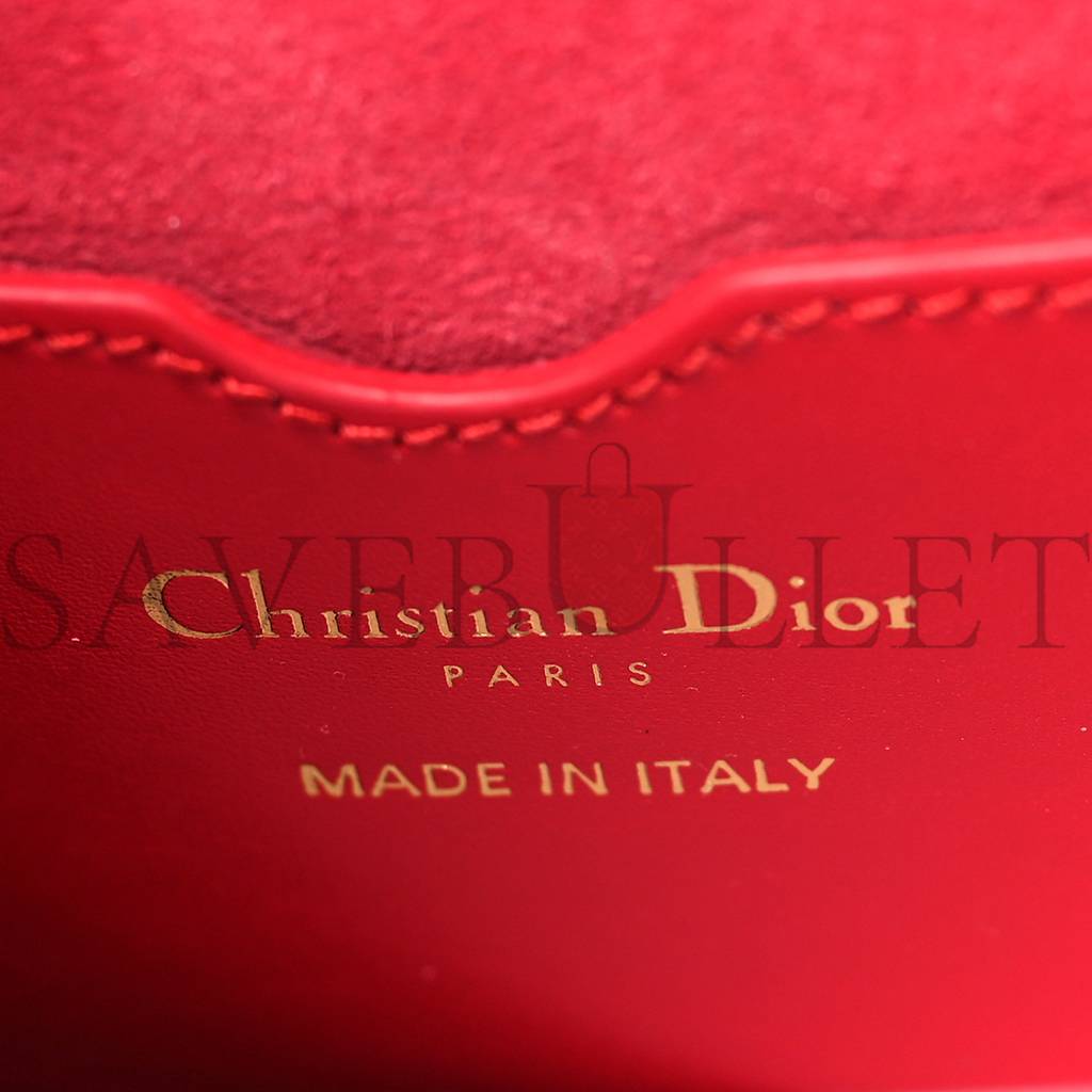 D*or box calfskin medium bobby flap raspberry (22*17*7cm)