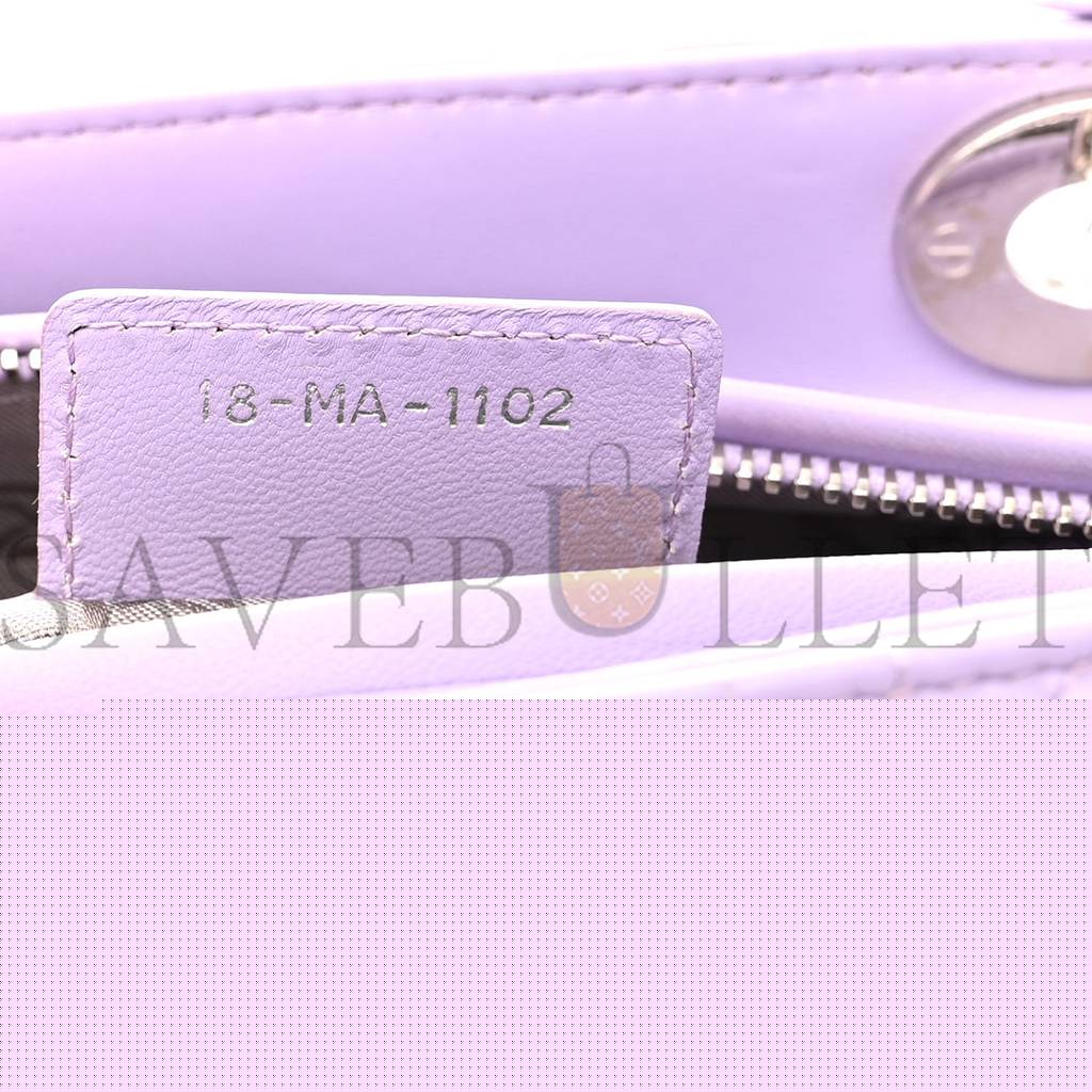D*or lambskin cannage medium lady D*or purple (24*20*10.8cm)