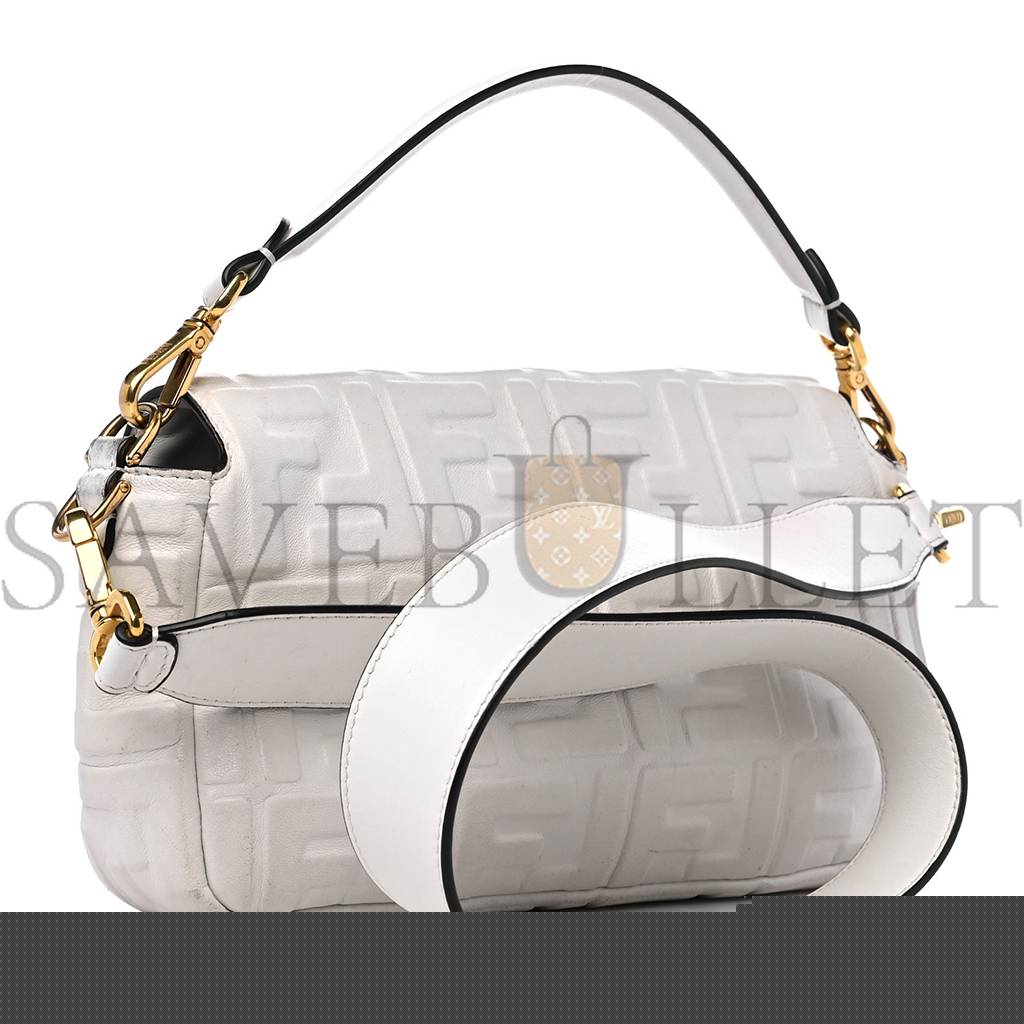 F**di nappa ff 1974 embossed baguette white (27*15*5cm)
